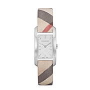  Shop Authentic Burberry The Pioneer Silver Dial Haymarket Beige Leather Strap Watch for Women - BU9406 - Luxxuri
