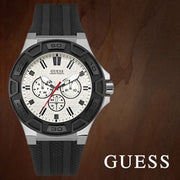  Shop Authentic Guess Force Analog Quartz White Dial Black Rubber Strap Watch For Men - W0674G3 - Luxxuri