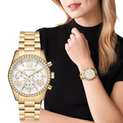  Shop Authentic Michael Kors Lexington Mother of Pearl White Dial Gold Steel Strap Watch For Women - MK7241 - Luxxuri