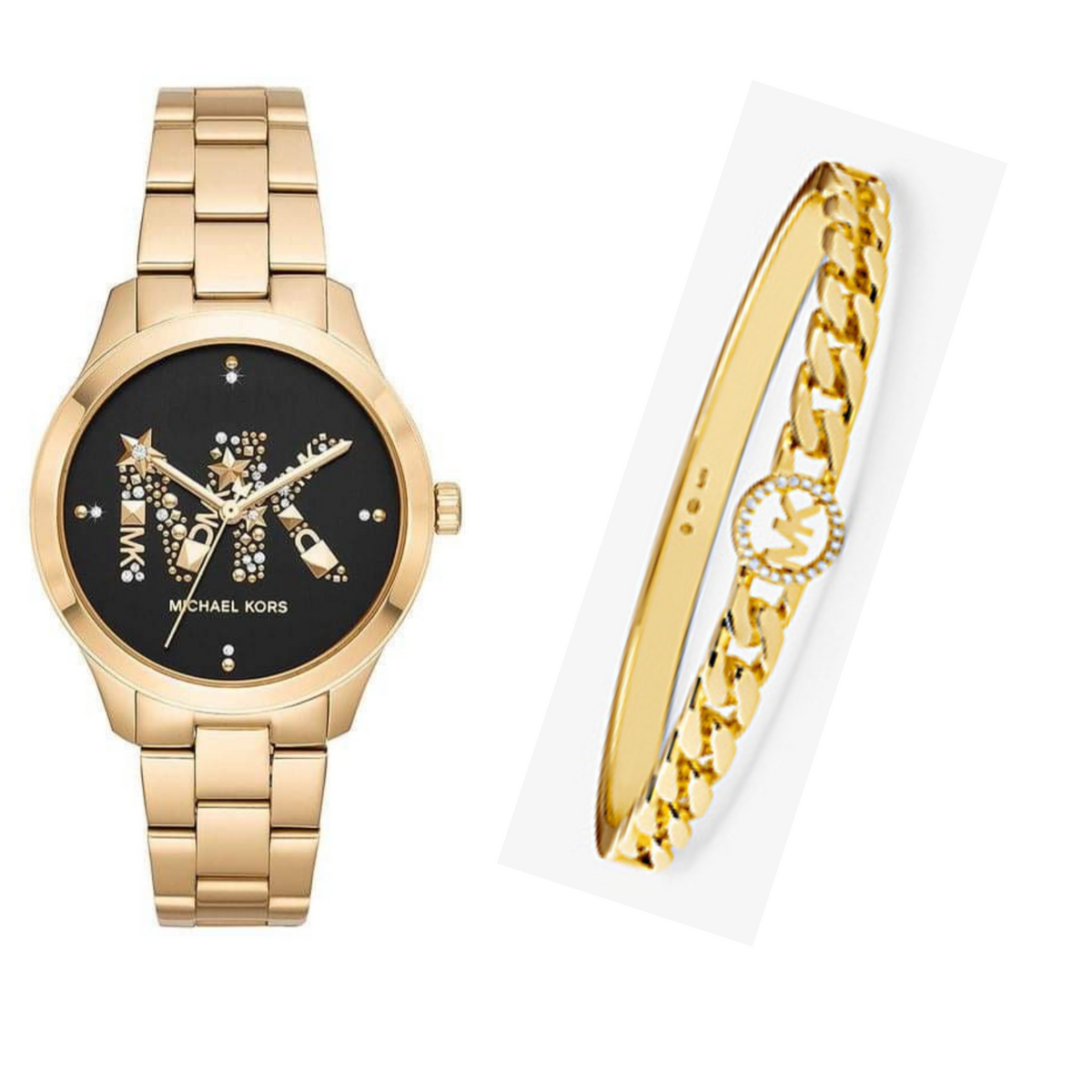  Shop Authentic Michael Kors Runway Quartz Black Dial Gold Steel Strap Watch For Women - MK6682 - Luxxuri