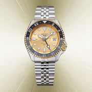  Shop Authentic Seiko 5 Sports GMT Automatic 70th Anniversary Taiwan Limited Edition Gold Dial Silver Steel Strap Watch For Men - SSK044K1 - Luxxuri