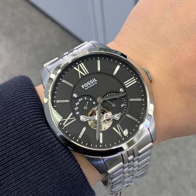  Shop Authentic Fossil Townsman Black Dial Silver Steel Strap Watch for Men - ME3107 - Luxxuri
