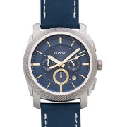  Shop Authentic Fossil Machine Chronograph Blue Dial Blue Leather Strap Watch for Men - FS5262 - Luxxuri