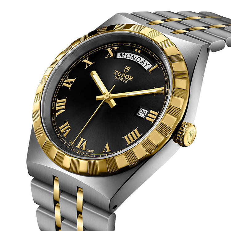  Shop Authentic Tudor Royal Automatic Black Dial Two Tone Steel Strap Watch for Men - M28603-0003 - Luxxuri