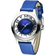  Shop Authentic Marc Jacobs Henry Skeleton Blue Dial Blue Leather Strap Watch for Women - MBM1337 - Luxxuri