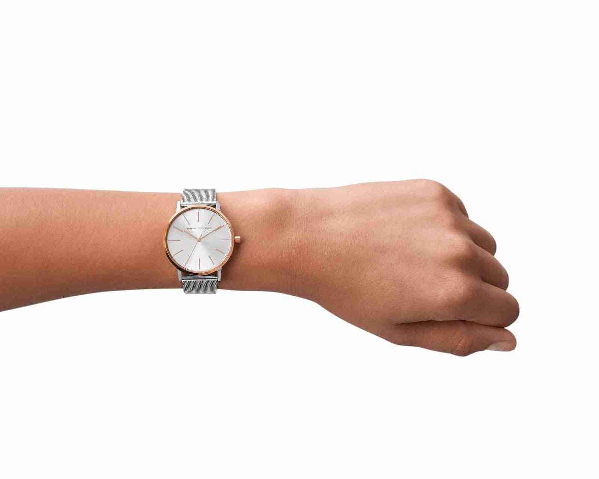  Shop Authentic Armani Exchange Lola Analog White Dial Silver Mesh Strap Watch For Women - AX5537 - Luxxuri