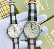  Shop Authentic Burberry The Classic Horseferry Silver Dial Black Leather Strap Watch for Men - BU10002 - Luxxuri