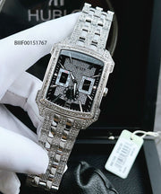  Shop Authentic Bulova Crystal Collection Black Dial Silver Steel Strap Watch for Men - 98C108 - Luxxuri