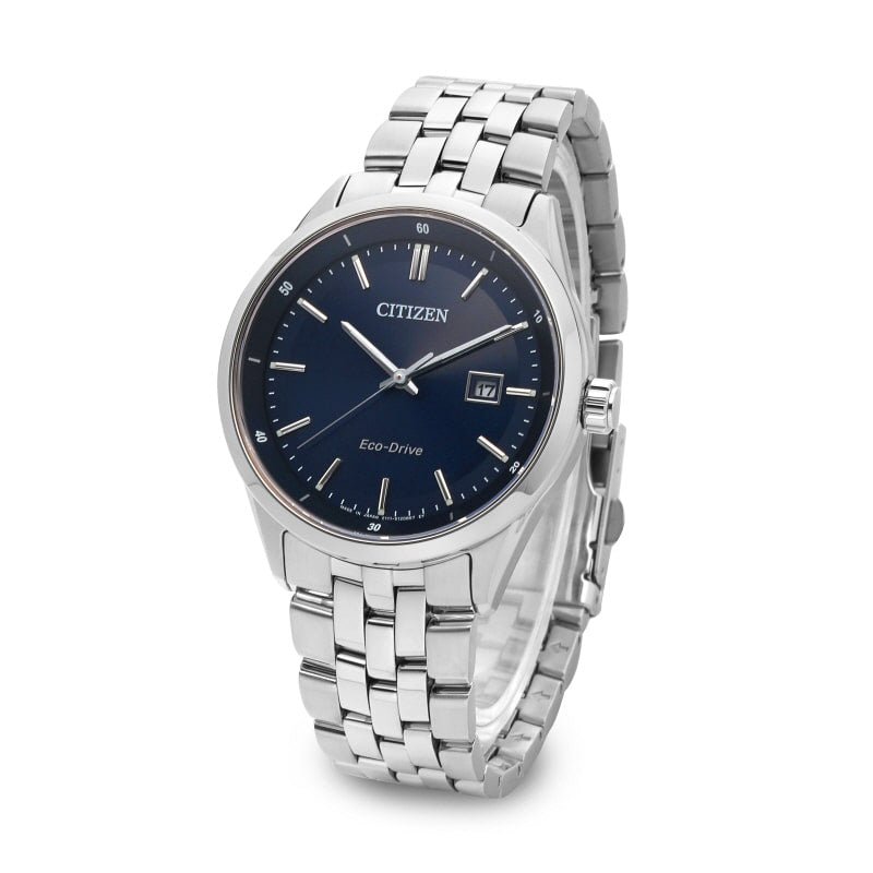  Shop Authentic Citizen Eco Drive Blue Dial Silver Steel Strap Watch For Men - BM7250-56L - Luxxuri