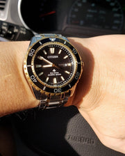  Shop Authentic Citizen Eco Drive Promaster Diver Black Dial Two Tone Steel Strap Watch For Men - BN0194-57E - Luxxuri
