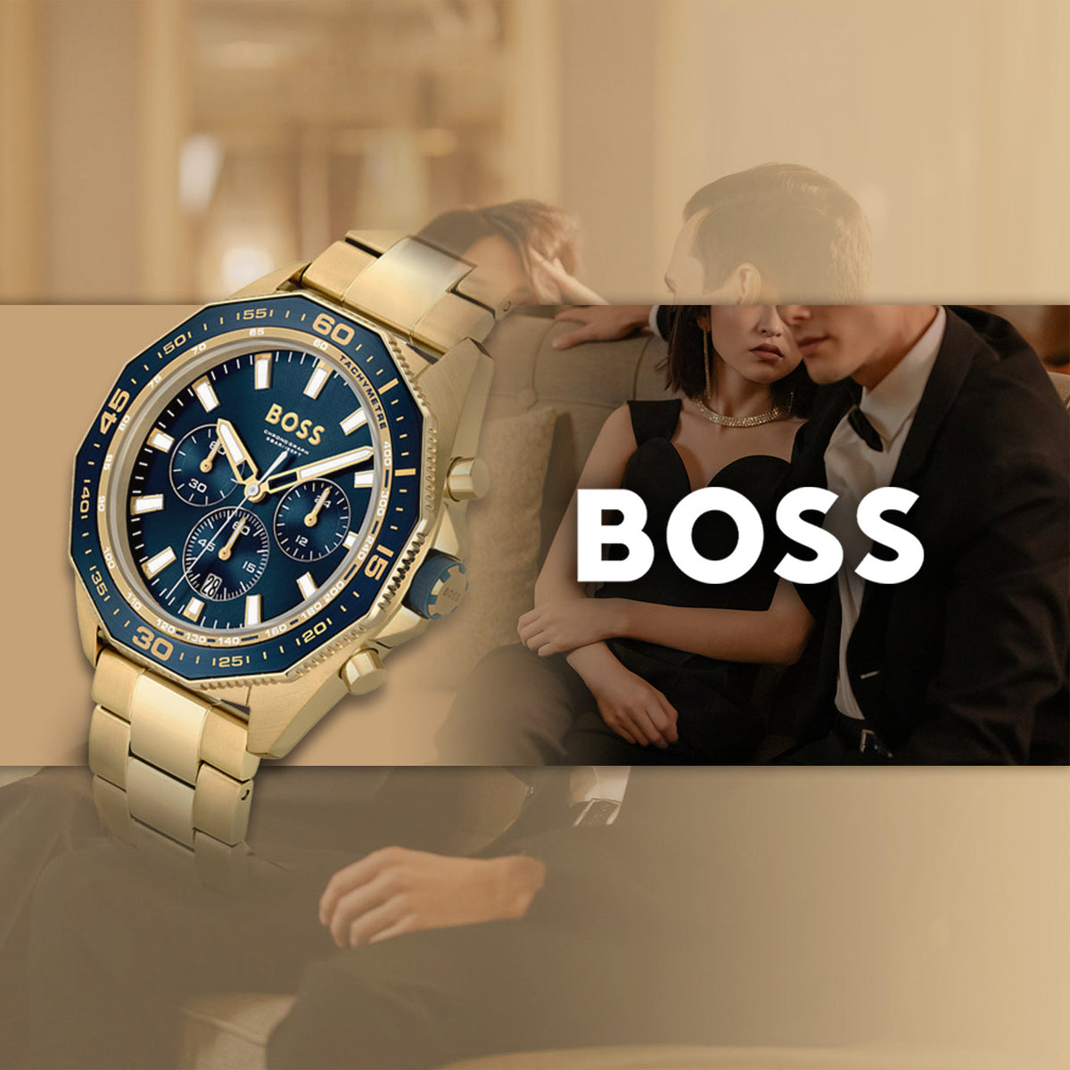  Shop Authentic Hugo Boss Energy Chronograph Blue Dial Gold Steel Strap Watch For Men - 1513973 - Luxxuri