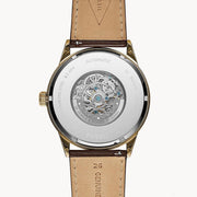  Shop Authentic Fossil Flynn Mechanical Skeleton Beige Dial Brown Leather Strap Watch for Men - BQ2215 - Luxxuri