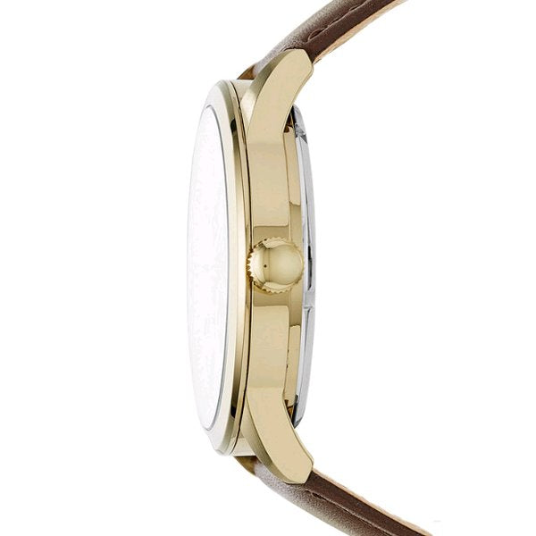  Shop Authentic Fossil Flynn Mechanical Skeleton Beige Dial Brown Leather Strap Watch for Men - BQ2215 - Luxxuri