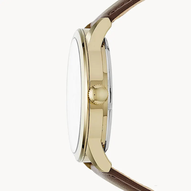  Shop Authentic Fossil Flynn Twist Mechanical White Dial Brown Leather Strap Watch for Men - BQ2218 - Luxxuri
