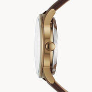  Shop Authentic Fossil Flynn Mechanical Skeleton Beige Dial Brown Leather Strap Watch for Men - BQ2215 - Luxxuri