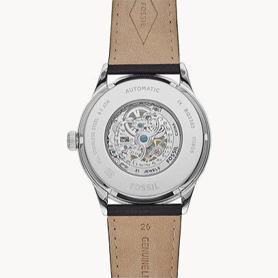  Shop Authentic Fossil Flynn Automatic Black Dial Brown Leather Strap Watch for Men - BQ2270 - Luxxuri