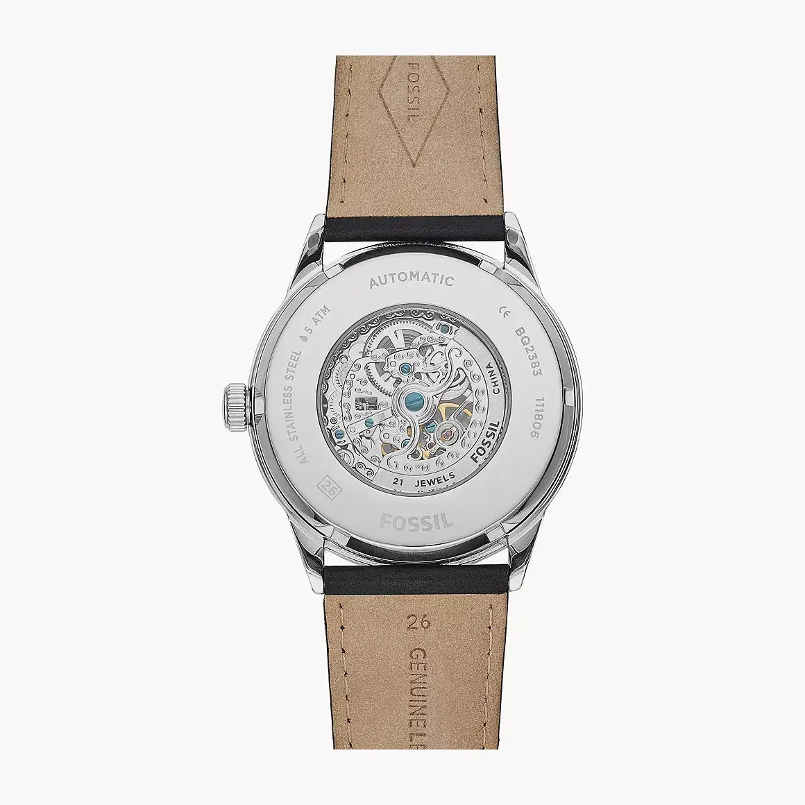  Shop Authentic Fossil Forrester Automatic Skeleton Grey Dial Brown Leather Strap Watch for Men - ME3178 - Luxxuri
