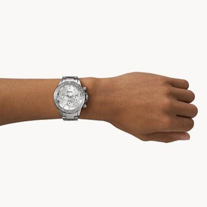  Shop Authentic Fossil Bannon Multifunction Chronograph Silver Dial Silver Steel Strap Watch for Men - BQ2490 - Luxxuri