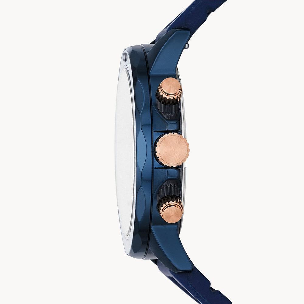  Shop Authentic Fossil Bannon Multifunction Blue Dial Blue Silicone Strap Watch for Men - BQ2498 - Luxxuri