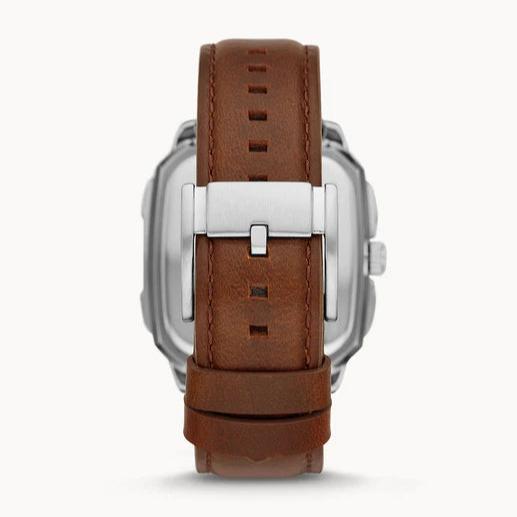  Shop Authentic Fossil Inscription Automatic Skeleton Blue Dial Brown Leather Strap Watch for Men - BQ2571 - Luxxuri