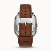  Shop Authentic Fossil Inscription Automatic Skeleton Blue Dial Brown Leather Strap Watch for Men - BQ2571 - Luxxuri