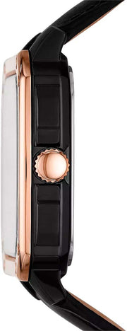  Shop Authentic Fossil Inscription Automatic Skeleton Rose Gold Dial Black Leather Strap Watch for Men - BQ2572 - Luxxuri