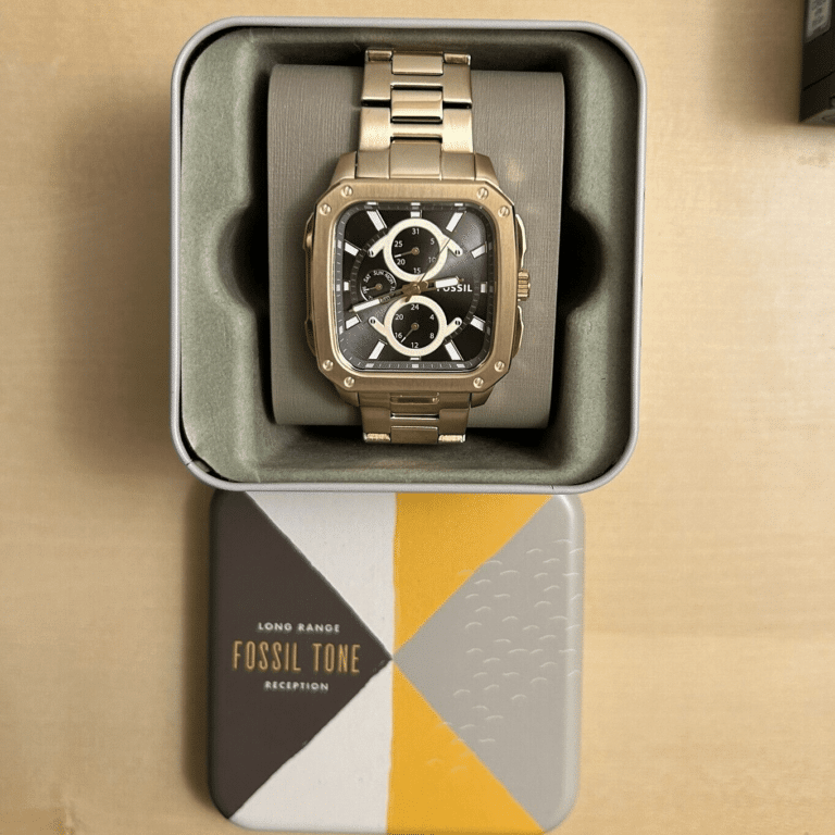  Shop Authentic Fossil Inscription Multifunction Black Dial Gold Steel Strap Watch for Men - BQ2656 - Luxxuri