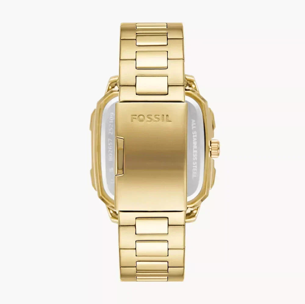  Shop Authentic Fossil Inscription Multifunction Black Dial Gold Steel Strap Watch for Men - BQ2656 - Luxxuri