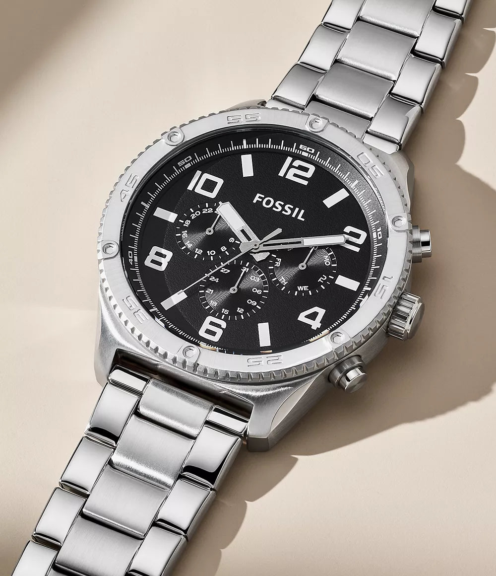  Shop Authentic Fossil Brox Multifunction Black Dial Silver Steel Strap Watch for Women - BQ2797 - Luxxuri