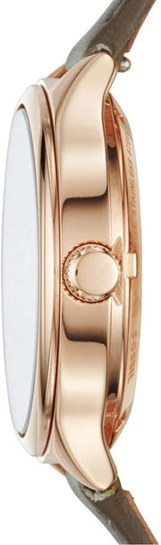  Shop Authentic Fossil Suitor Mechanical Grey Dial Grey Leather Strap Watch for Women - BQ3265 - Luxxuri