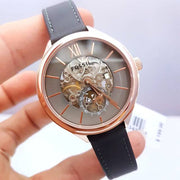  Shop Authentic Fossil Suitor Mechanical Grey Dial Grey Leather Strap Watch for Women - BQ3265 - Luxxuri