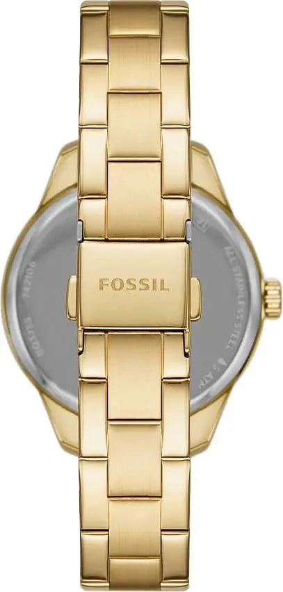  Shop Authentic Fossil Rye Automatic Skeleton Gold Dial Gold Steel Strap Watch for Women - BQ3755 - Luxxuri