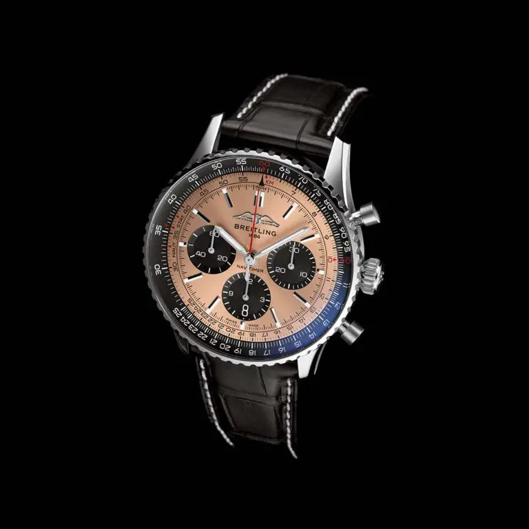  Shop Authentic Breitling Navitimer B01 Chronograph 43 Brown Dial Black Leather Strap Watch for Men - AB0138241K1P1 - Luxxuri