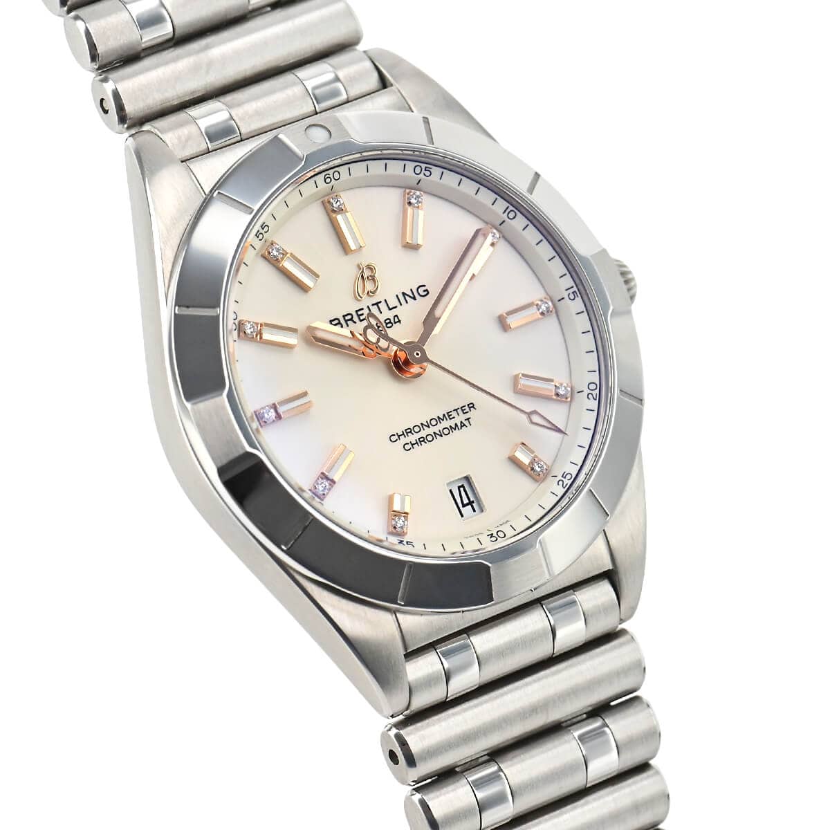  Shop Authentic Breitling Chronomat 32 Diamonds White Dial Silver Steel Strap Watch for Women - A77310101A3A1 - Luxxuri