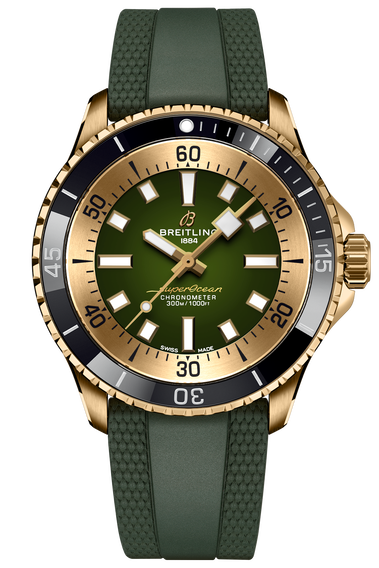  Shop Authentic Breitling Superocean Automatic 42 Green Dial Green Rubber Strap Watch for Men - N17375201L1S1 - Luxxuri