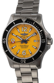 Shop Authentic Breitling Superocean II Automatic 44mm Yellow Dial Silver Steel Strap Watch for Men - A17367021I1A1 - Luxxuri