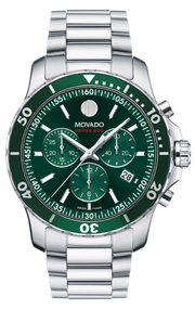  Shop Authentic Movado Series 800 Chronograph Green Dial Silver Steel Strap Watch for Men - 2600179 - Luxxuri