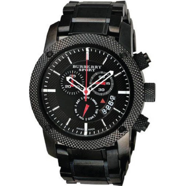  Shop Authentic Burberry Sport Chronograph Black Dial Black Steel Strap Watch for Men - BU7703 - Luxxuri