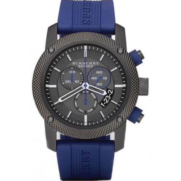  Shop Authentic Burberry Sports Chronograph Black Dial Blue Rubber Strap Watch for Men - BU7714 - Luxxuri