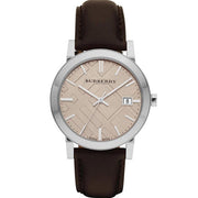  Shop Authentic Burberry The City Gold Dial Brown Leather Strap Watch for Men - BU9011 - Luxxuri
