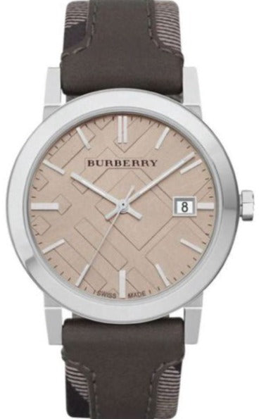  Shop Authentic Burberry The City Grey Dial Leather Strap Watch for Men - BU9020 - Luxxuri