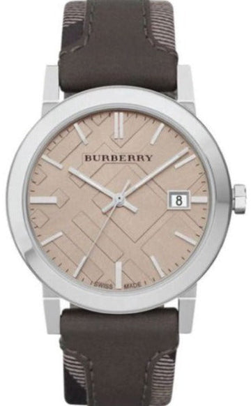  Shop Authentic Burberry The City Grey Dial Leather Strap Watch for Men - BU9020 - Luxxuri