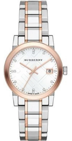  Shop Authentic Burberry The City Silver Dial Two Tone Steel Strap Watch for Women - BU9214 - Luxxuri