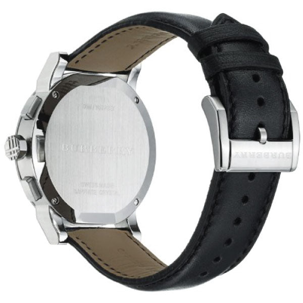  Shop Authentic Burberry The City Chronograph White Dial Black Leather Strap Watch for Men - BU9355 - Luxxuri