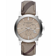  Shop Authentic Burberry The City Smoke Dial Checked Brown Leather Strap Watch for Men - BU9358 - Luxxuri