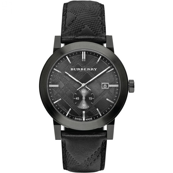  Shop Authentic Burberry The City Black Dial Black Leather Strap Watch for Men - BU9906 - Luxxuri