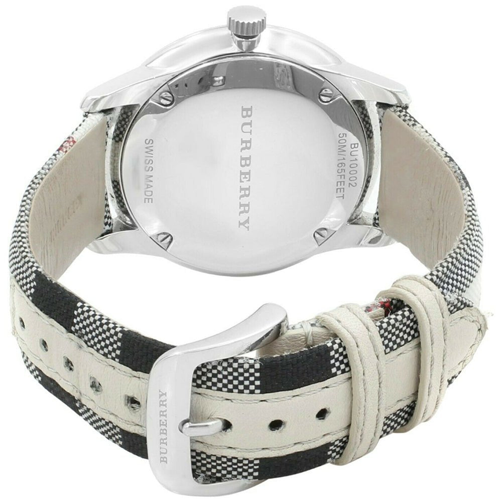  Shop Authentic Burberry The Classic Horseferry Silver Dial Black Leather Strap Watch for Men - BU10002 - Luxxuri