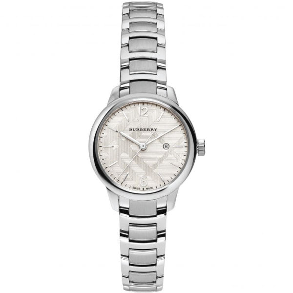  Shop Authentic Burberry The Classic Silver Dial Silver Steel Strap Watch for Women - BU10108 - Luxxuri
