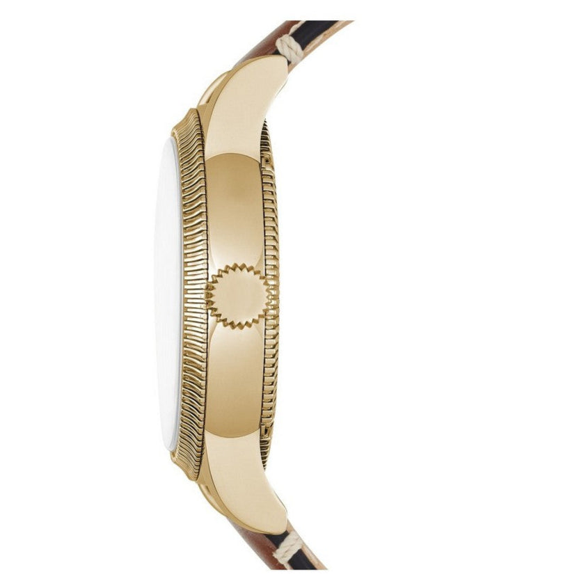  Shop Authentic Burberry Utilitarian White Dial Multicolor Leather Strap Watch for Women - BU7853 - Luxxuri