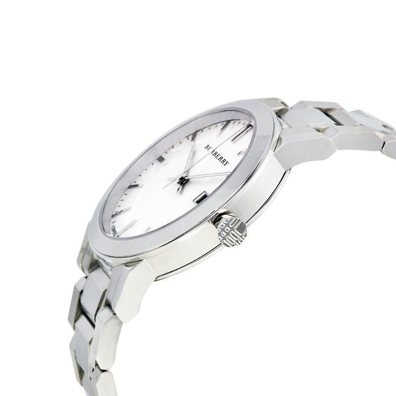  Shop Authentic Burberry The City Silver Dial Silver Steel Strap Watch for Women - BU9000 - Luxxuri